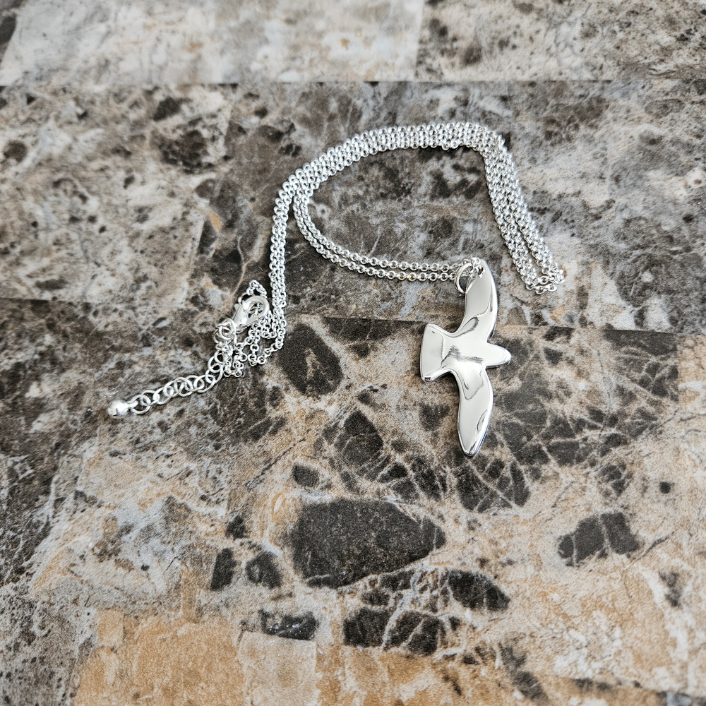 Silver Seagull Pendant Necklace - Women's Silver Bird Necklace
